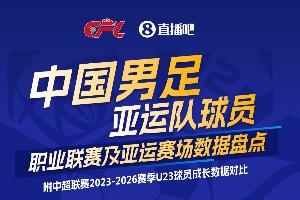 中足联携手直播吧:国足亚运队球员职业联赛及亚运赛场数据盘点